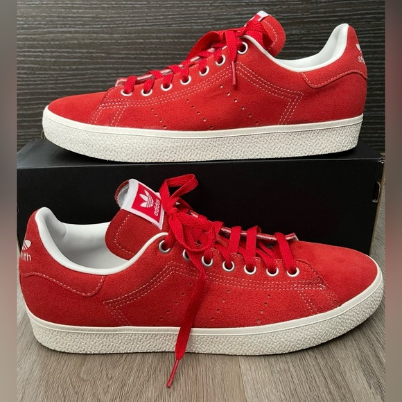 Adidas Stan Smith CS Red Suede Sneakers - Men’s 10 / Women’s 11 - Picture 1 of 8